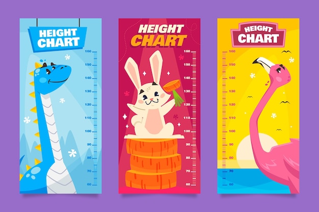 Free vector drawn height meter pack