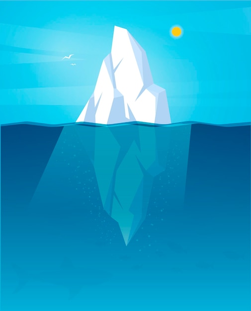 Free vector drawn iceberg in day light