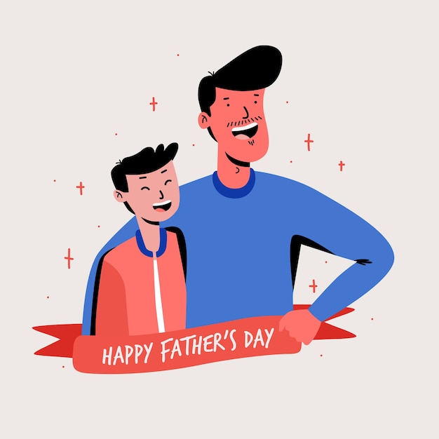 Free vector drawn illustration with fathers day theme