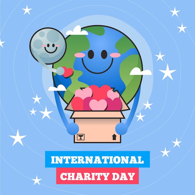 Drawn international day of charity illustration