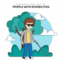 Free vector drawn international day of people with disability event