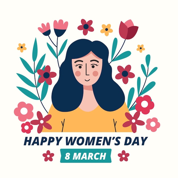 Free vector drawn international women's day illustration