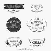 Free vector drawn logo set