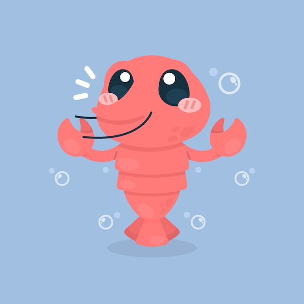 Free vector drawn marine crawfish illustration