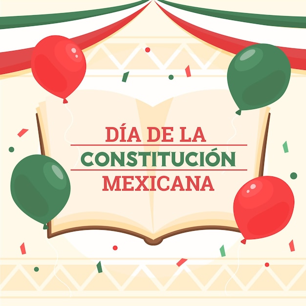 Free vector drawn mexico constitution day illustration with book