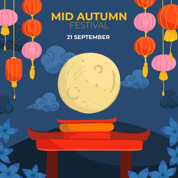 Drawn mid-autumn festival