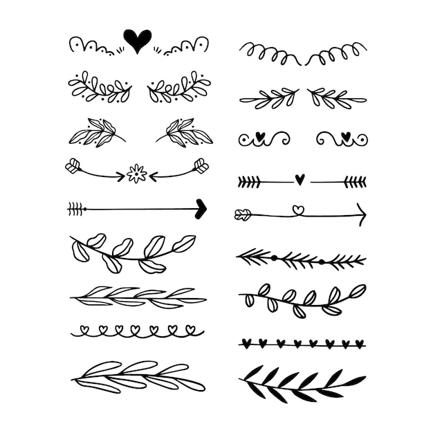 Free vector drawn ornamental divider collection