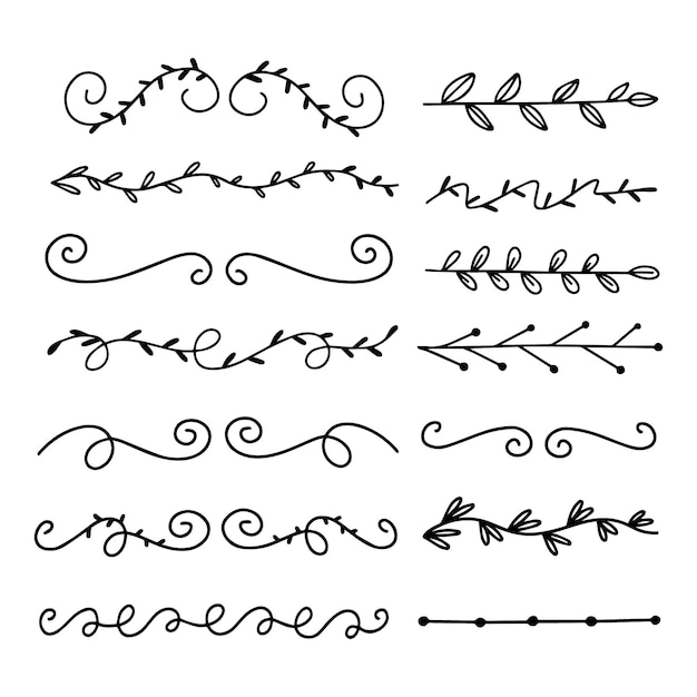 Free vector drawn ornamental divider pack