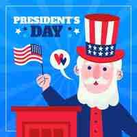 Free vector drawn president's day event promo