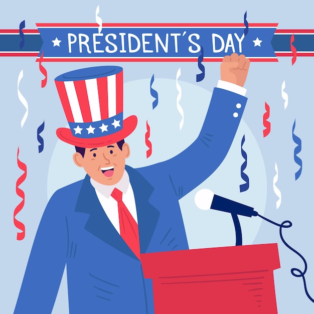 Free vector drawn president's day promo with illustration