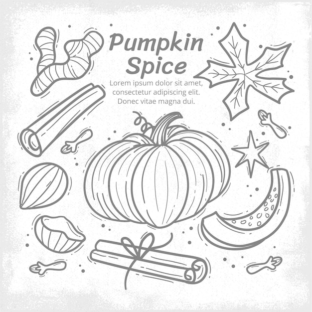 Free vector drawn pumpkin spice illustration