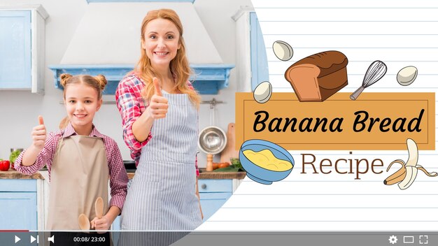 drawn recipes youtube thumbnail template