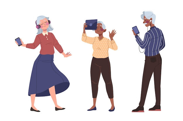 Drawn seniors using technology