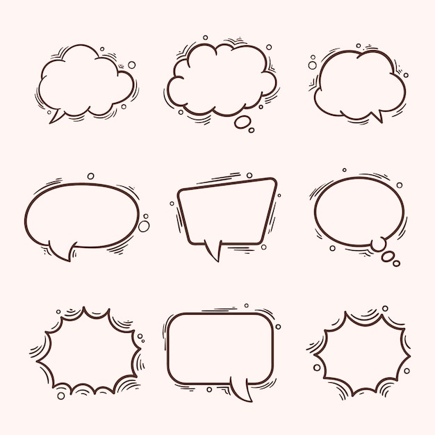 Free vector and drawn speech bubble doodle illustration