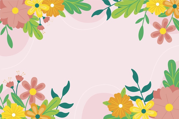 Drawn spring background with empty space