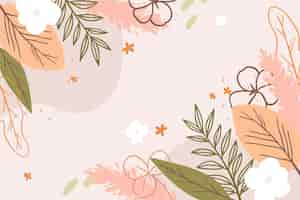 Free vector drawn spring background with flowers