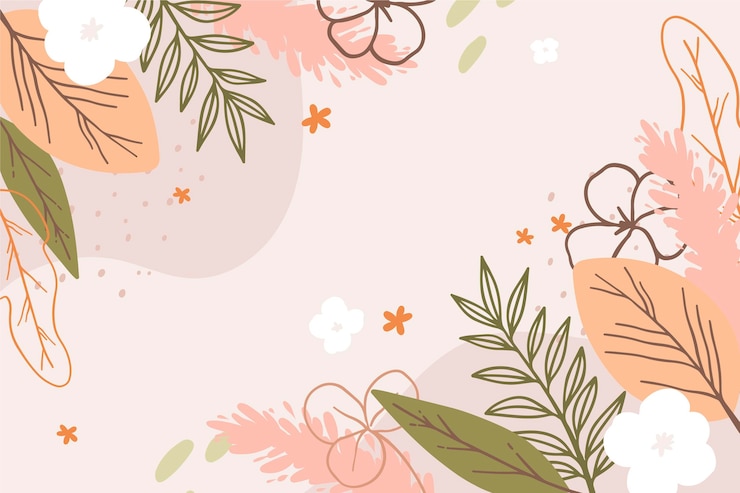 Free Vector drawn spring background with flowers