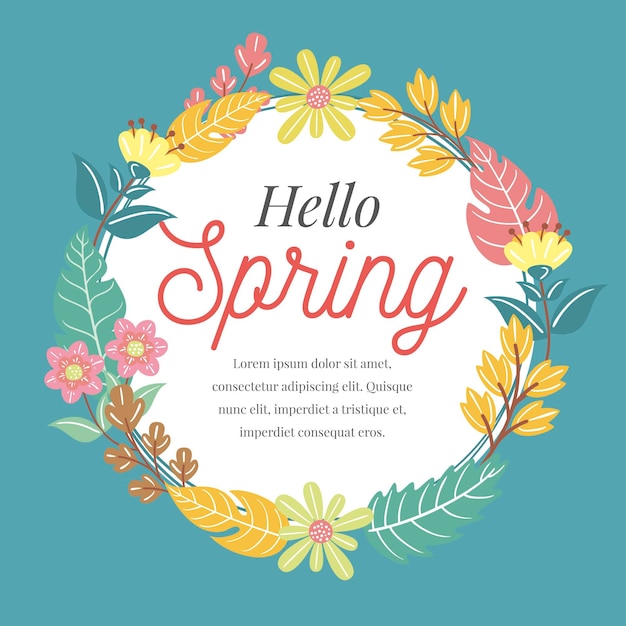 Free vector drawn spring floral frame