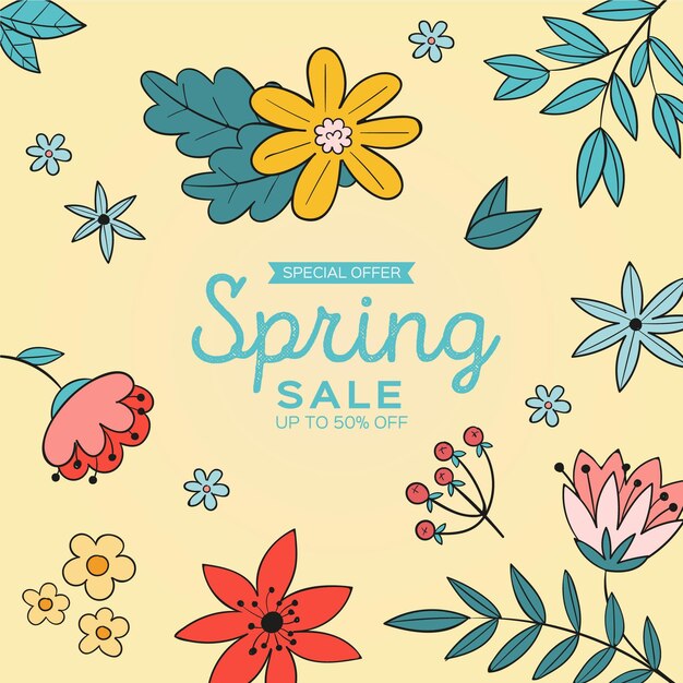 Drawn spring sale promo