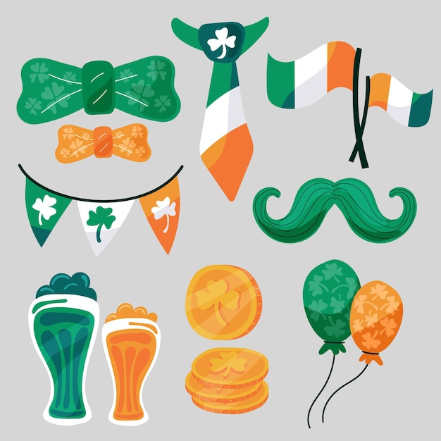 Free vector drawn st. patrick's day elements set