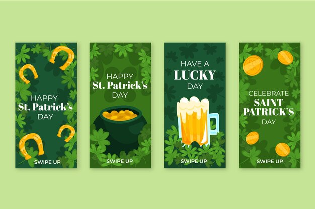 Drawn st. patrick's day instagram stories collection