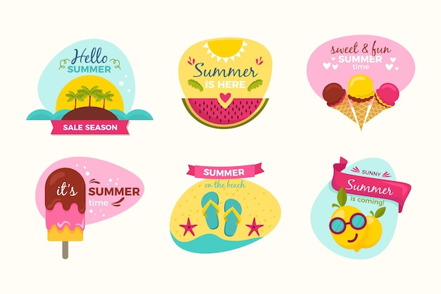 Concetto di badge estate disegnato