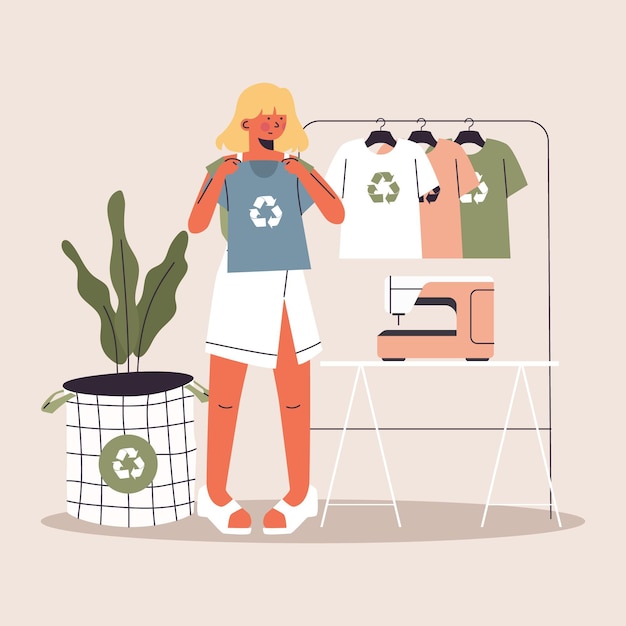 Free vector drawn sustainable fashion concept