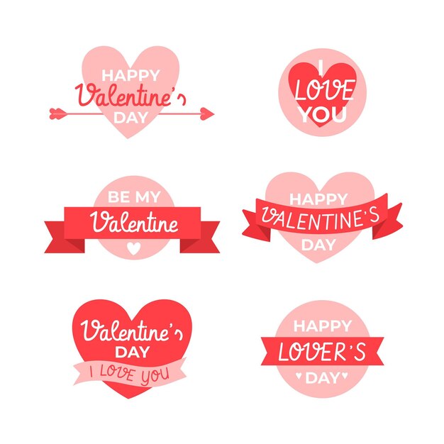 drawn valentine's day badges