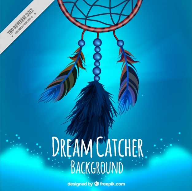 Free Vector dream catcher on a blue background 