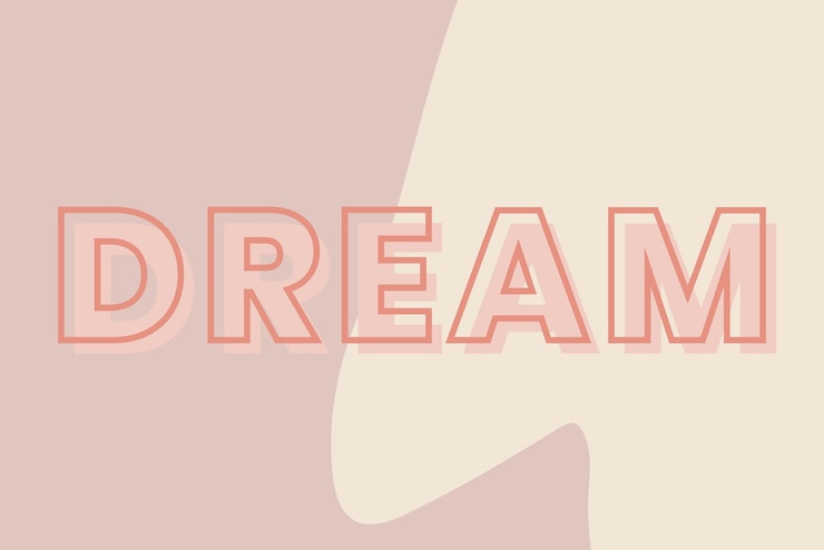 Free Vector dream typography on a brown and beige background vector