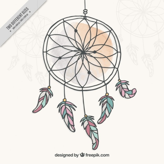 Vettore gratuito dreamcatcher, disegnati a mano