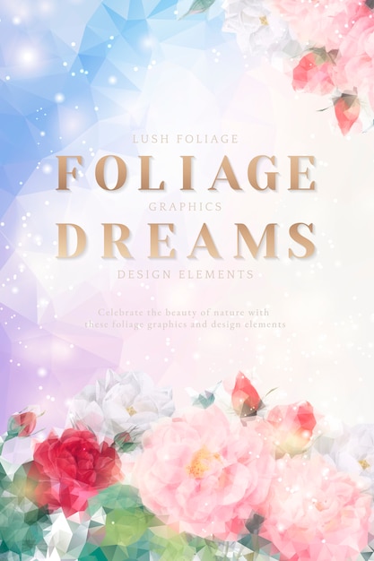 Free vector dreamy floral invitation card
