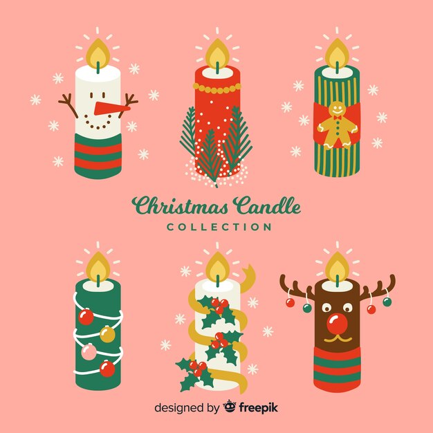 Dressed up christmas candle collection