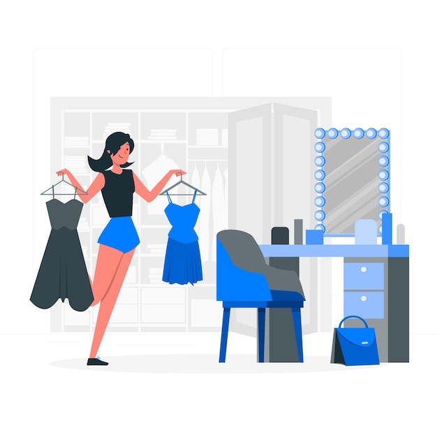 Free vector dressing room concept illustration