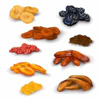 Free vector dried fruit set