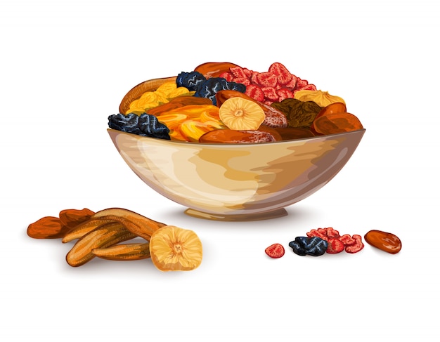 Free vector dried fruits illustration