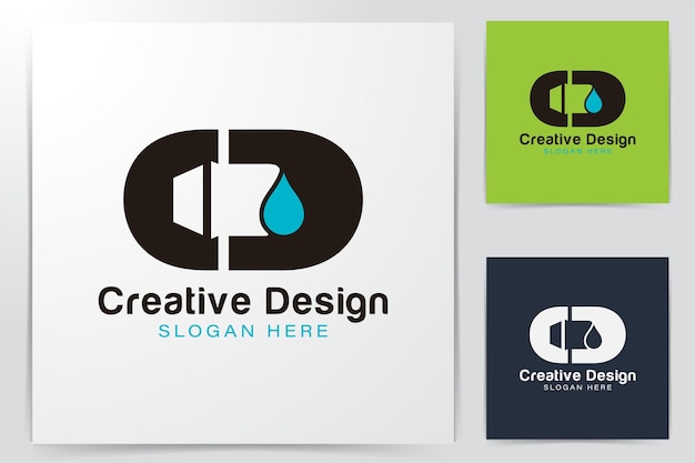 Бесплатное векторное изображение Идеи логотипа сверла. дизайн логотипа вдохновения. шаблон векторные иллюстрации. изолированные на белом фоне