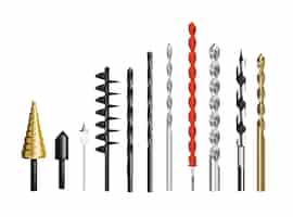 Free vector drilling twist bits set