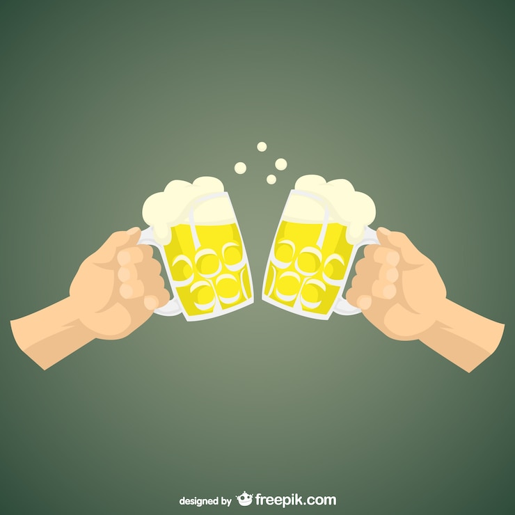 Free Vector drinking beer cartoon