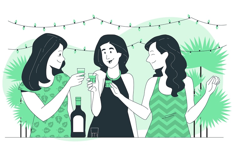 Free Vector drinking shots concept illustration