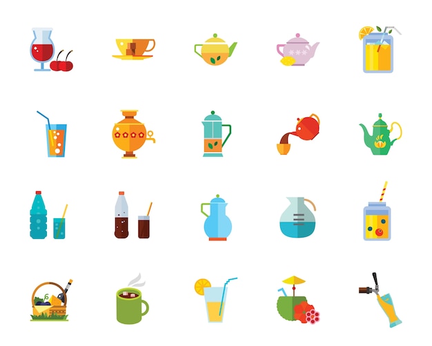 Free vector drinks icon set