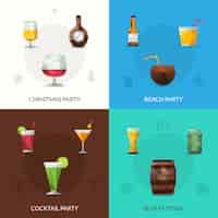 Free vector drinks polygonal set