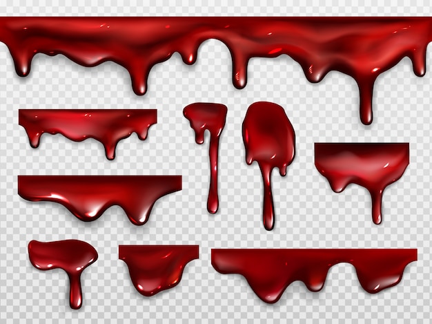 Dripping blood, red paint or ketchup