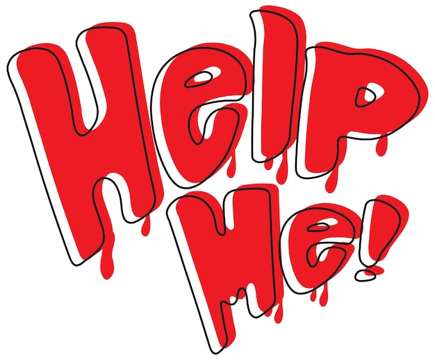 Free vector dripping blood style with word help me