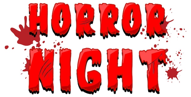 Dripping blood style with word Horror Night