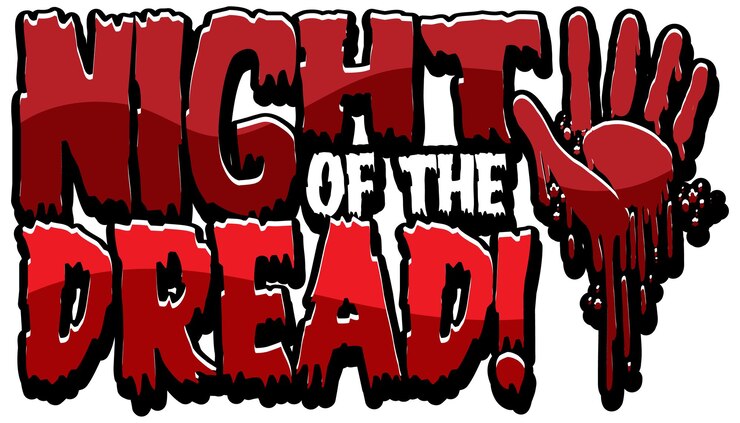 Free Vector dripping blood style with word night of the dread banner