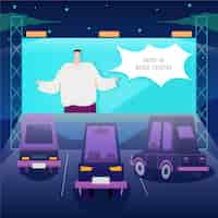 Free vector drive-in movie theater event