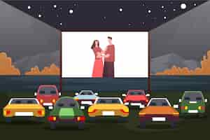 Free vector drive-in movie theater
