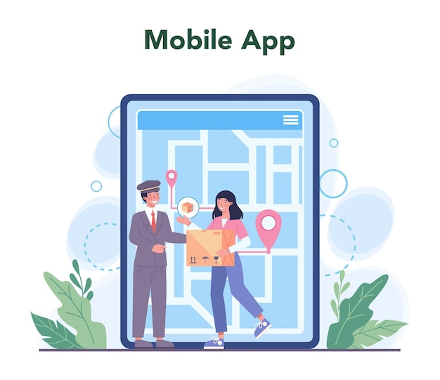 Drive service online service or platform Automobile cab with driver inside Personal driver Idea of public city transportation Mobile app Flat vector illustration