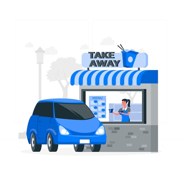 Drive thru concept illustration